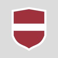 Latvia Flag in Shield Shape Frame vector