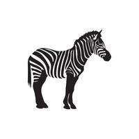 Zebra silhouette black and white illustration standing vector