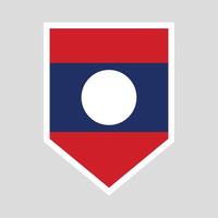 Laos Flag in Shield Shape Frame vector