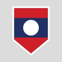 Laos Flag in Shield Shape Frame vector