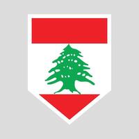 Lebanon Flag in Shield Shape Frame vector