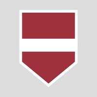 Latvia Flag in Shield Shape Frame vector