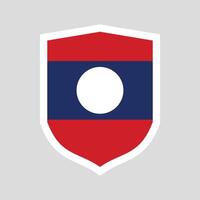 Laos Flag in Shield Shape Frame vector