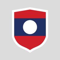 Laos Flag in Shield Shape Frame vector