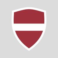 Latvia Flag in Shield Shape Frame vector