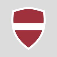 Latvia Flag in Shield Shape Frame vector