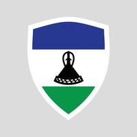 Lesotho Flag in Shield Shape Frame vector