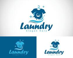 lavandería logo rápido lavandería limpiar lavandería paño lavar logo sencillo logo vector