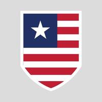 Liberia bandera en proteger forma marco vector