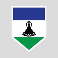 Lesotho Flag in Shield Shape Frame vector