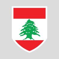 Lebanon Flag in Shield Shape Frame vector