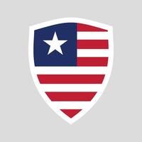 Liberia Flag in Shield Shape Frame vector