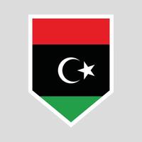 Libya Flag in Shield Shape Frame vector