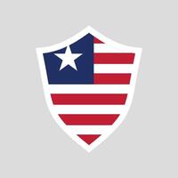 Liberia Flag in Shield Shape Frame vector