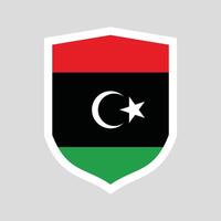 Libya Flag in Shield Shape Frame vector