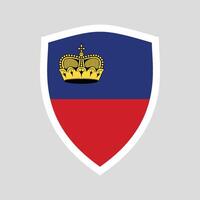 Liechtenstein Flag in Shield Shape Frame vector