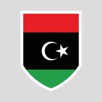 Libya Flag in Shield Shape Frame vector