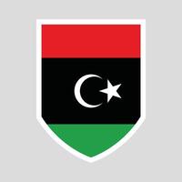 Libya Flag in Shield Shape Frame vector