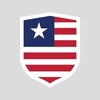 Liberia Flag in Shield Shape Frame vector