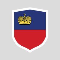 Liechtenstein Flag in Shield Shape Frame vector