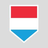 Luxembourg Flag in Shield Shape Frame vector