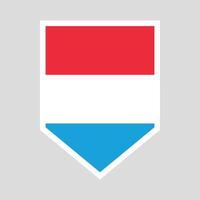 Luxembourg Flag in Shield Shape Frame vector