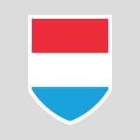 Luxembourg Flag in Shield Shape Frame vector