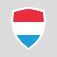 Luxembourg Flag in Shield Shape Frame vector