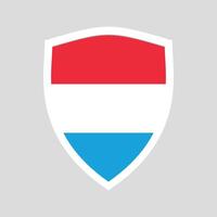 Luxembourg Flag in Shield Shape Frame vector