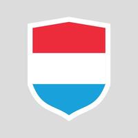 Luxembourg Flag in Shield Shape Frame vector