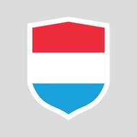 Luxembourg Flag in Shield Shape Frame vector