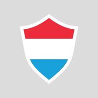 Luxembourg Flag in Shield Shape Frame vector