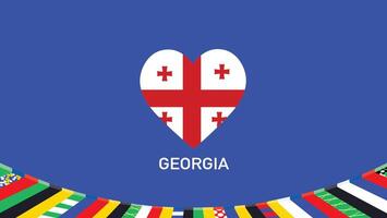 Georgia Flag Heart Teams European Nations 2024 Abstract Countries European Germany Football Symbol Logo Design Illustration vector
