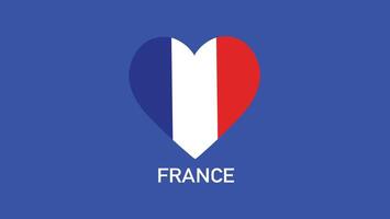 Francia emblema corazón equipos europeo naciones 2024 símbolo resumen países europeo Alemania fútbol americano logo diseño ilustración vector