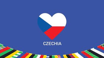 Chequia emblema corazón equipos europeo naciones 2024 símbolo resumen países europeo Alemania fútbol americano logo diseño ilustración vector