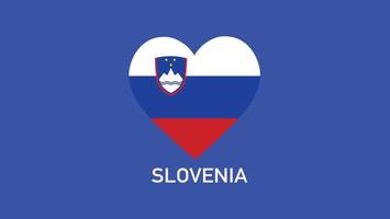 Eslovenia emblema corazón equipos europeo naciones 2024 símbolo resumen países europeo Alemania fútbol americano logo diseño ilustración vector