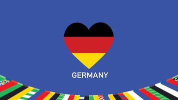 Alemania emblema corazón equipos europeo naciones 2024 símbolo resumen países europeo Alemania fútbol americano logo diseño ilustración vector