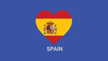 Spain Emblem Heart Teams European Nations 2024 Symbol Abstract Countries European Germany Football Logo Design Illustration vector