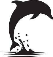 siluetas saltando delfines aislado en blanco antecedentes vector