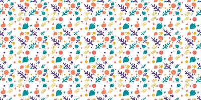 Hand drawn abstract leaves pattern vector