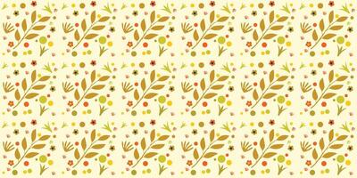 a pattern with leaves and flowers on it vector