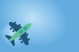 Airplane on blue background field vector