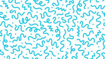 Blue squiggle line pattern, seamless background vector