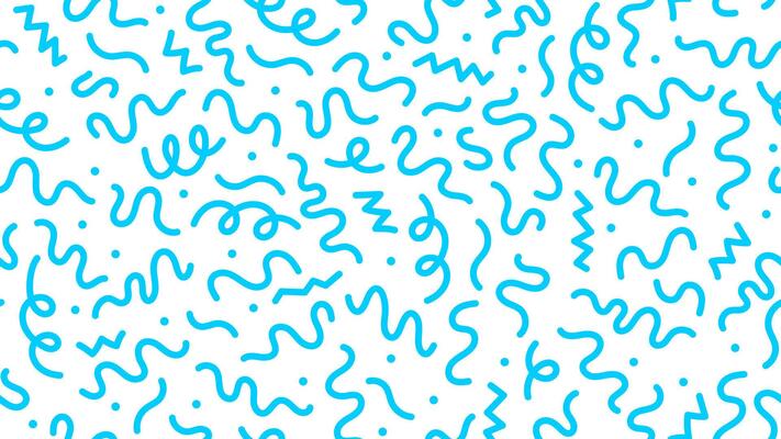 Blue squiggle line pattern, seamless background