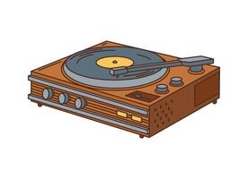 Vinyl record player retro nostalgic music device vector