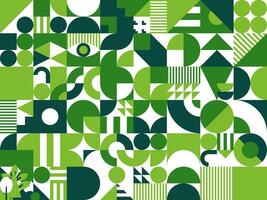Fresh green abstract modern geometric pattern vector