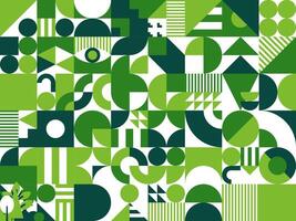 Fresh green abstract modern geometric pattern vector