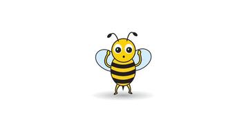 icon bee cartoon, cute bee shock with wow amaze face ,suitable for coloring book vector