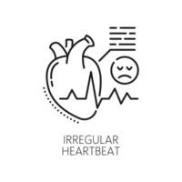 Irregular heartbeat anemia symptom line icon vector