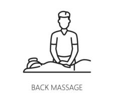 Back massage, chiropractic medicine line icon vector